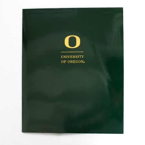 Classic Oregon O, Roaring Spring, Academic, Glossy, Folder, Green